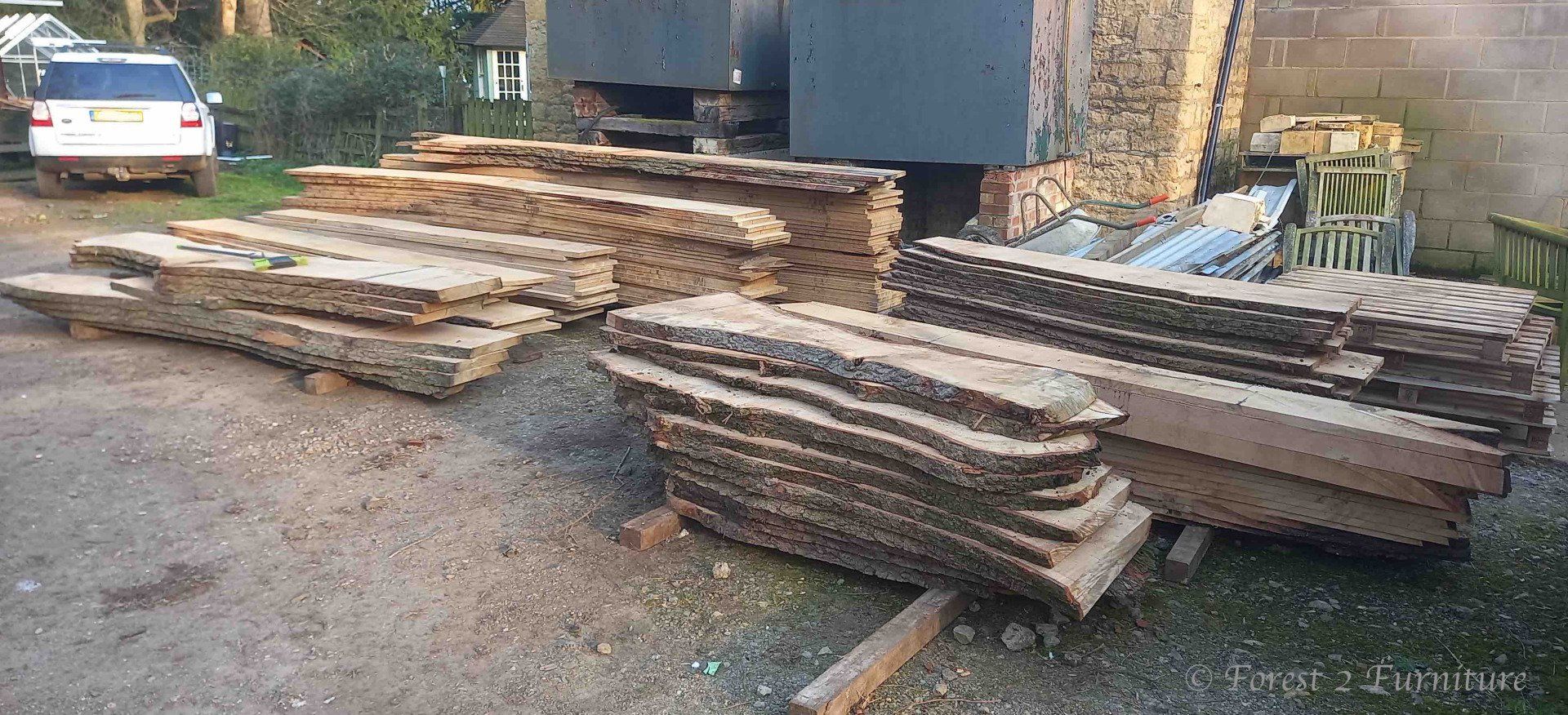 This is just some of the boards I was able to mill from the trunk and branches, a total of 340 cu/ft of usable timber that would otherwise have gone up in smoke as biomass.