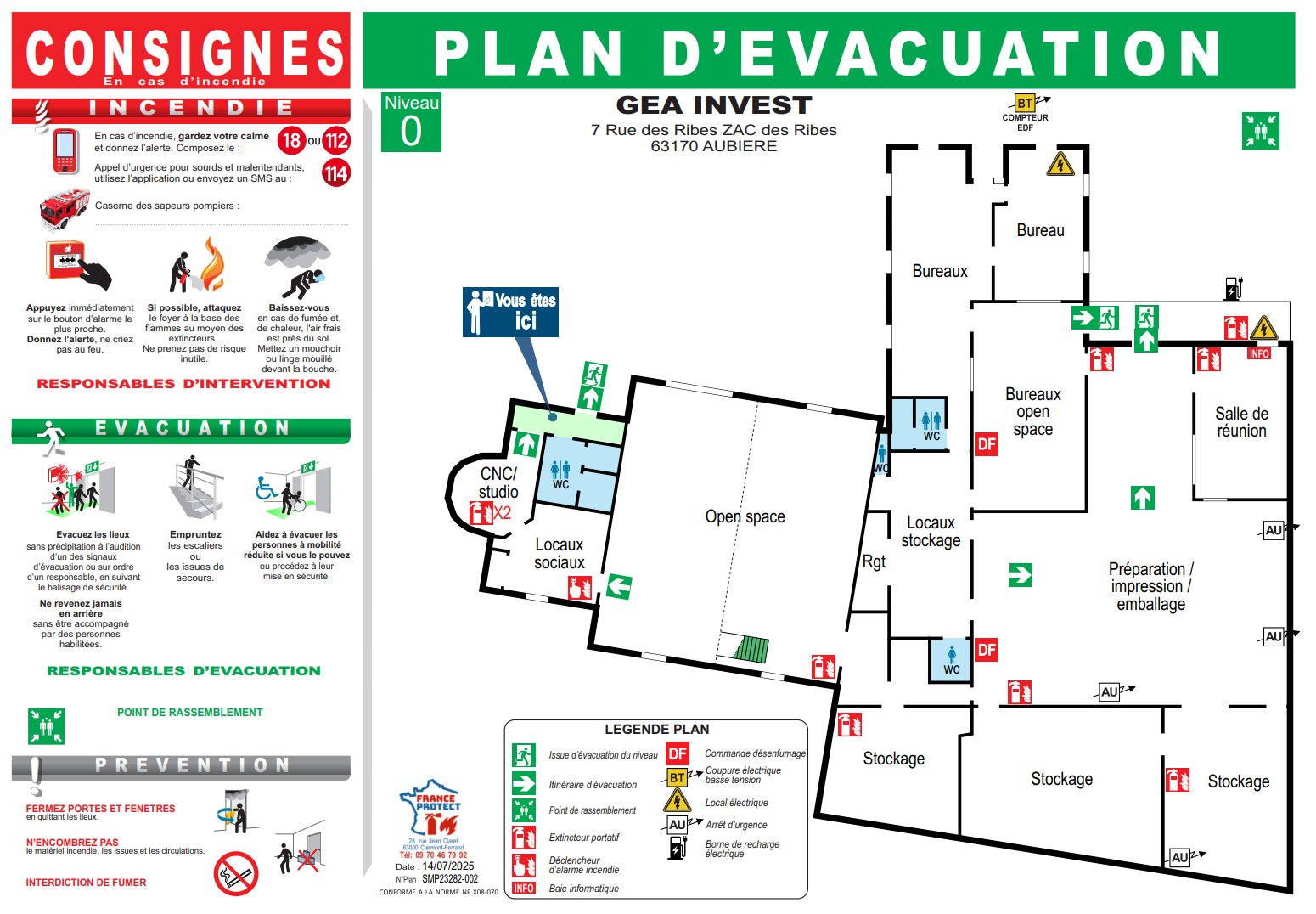 france protect Plan Intervention - Evacuation comment Haut de gamme Example