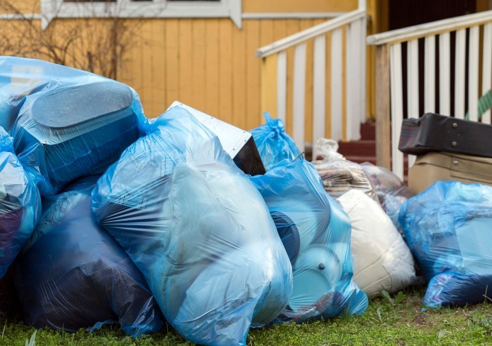 rubbish ready for removal in Bridgend