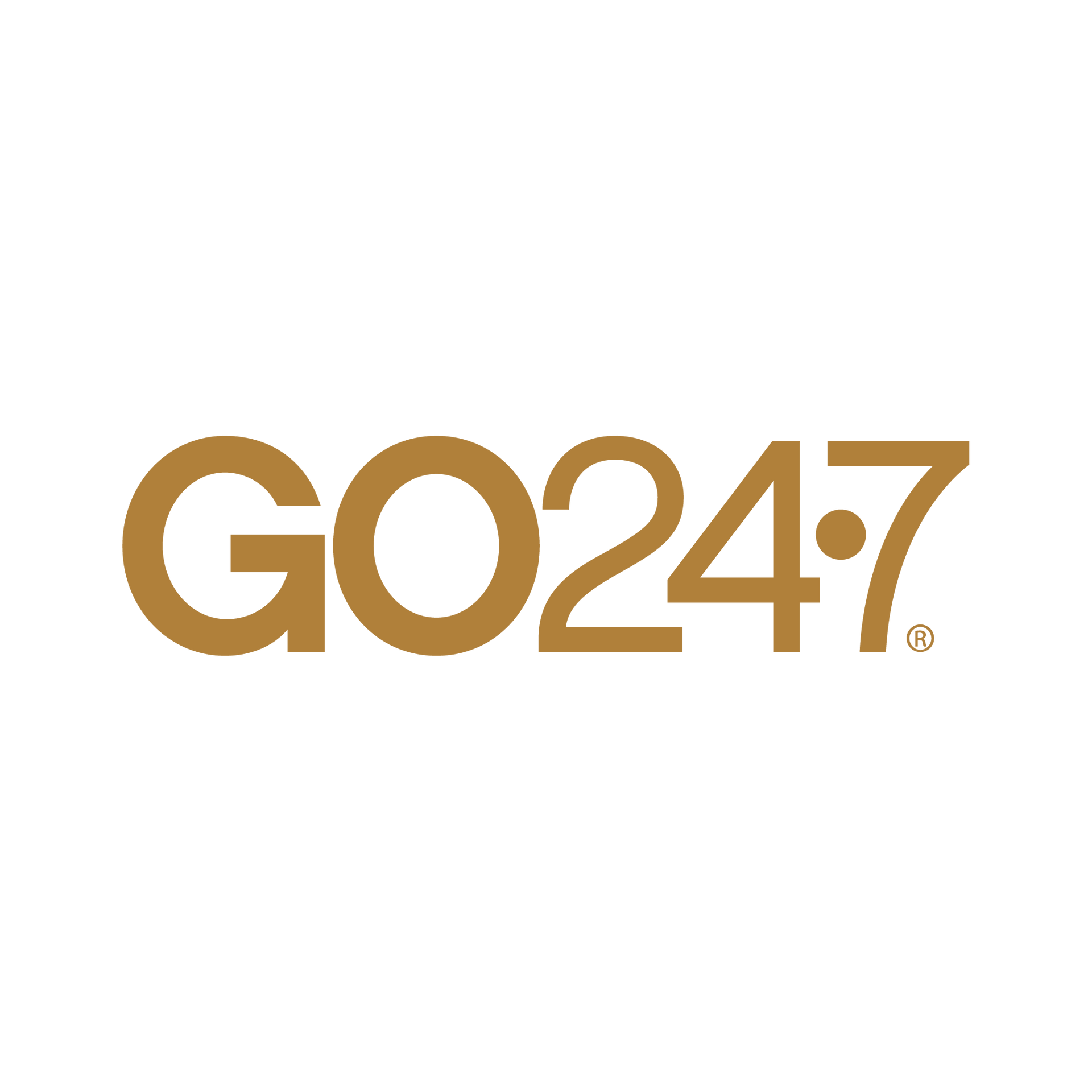 Gold GO247 logo on a white background