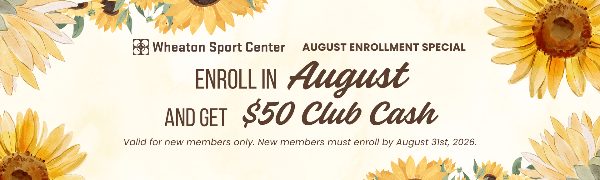 Wharton Sport Center July referral special: refer a friend and get 50% off September dues
