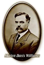 Sepia portrait of a man in a suit labeled “Marion Davis Williams”
