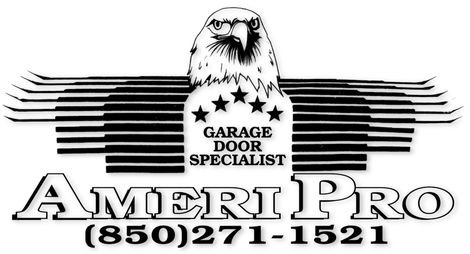 Garage Door Specialist logo with eagle and phone number (850) 271-1521