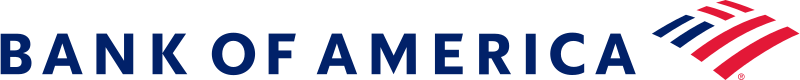 Bank of America logo in blue text with red striped flag icon