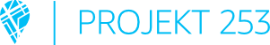 A light blue logo consisting of a map pin icon next to the text