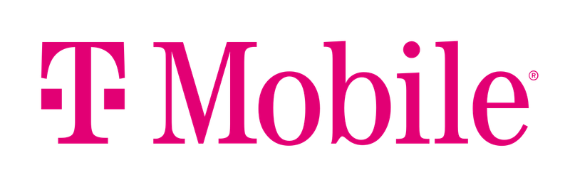 T-Mobile magenta wordmark with stylized “T” logo on white background