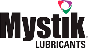 Mystik Lubricants logo: black text with multi-colored emblem.