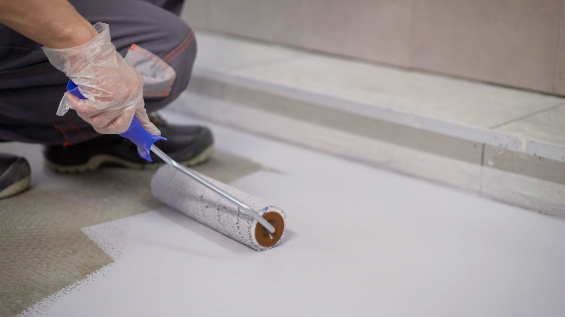 Painting warehouse floor