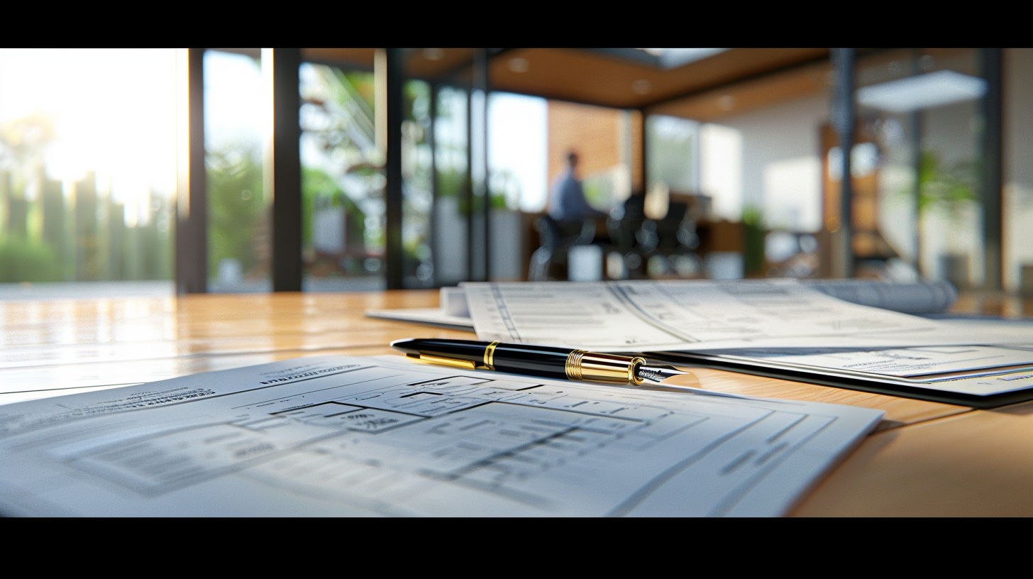 Professional conveyancer reviewing property documents