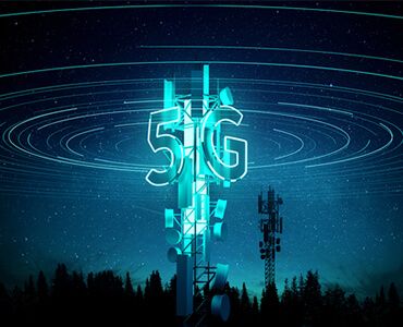 A tower with the word 5g written on it