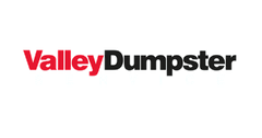 ValleyDumpster logo in red and black text on a white background