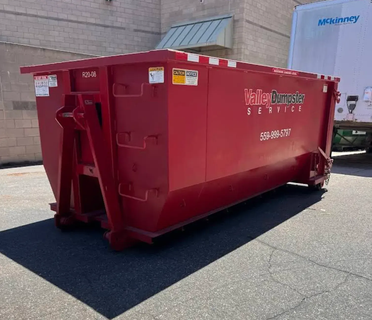 Valley Dumpster Service commercial jobsite delivery in Fresno