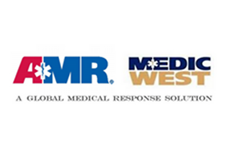 The AMR and MedicWest logos, with the text