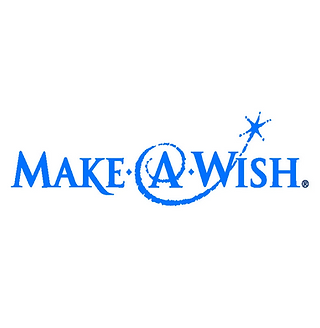 The blue Make-A-Wish logo featuring stylized text with a swoosh and a star.