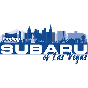 Logo for Findlay Subaru of Las Vegas featuring a blue silhouette of the Las Vegas skyline over the brand name.