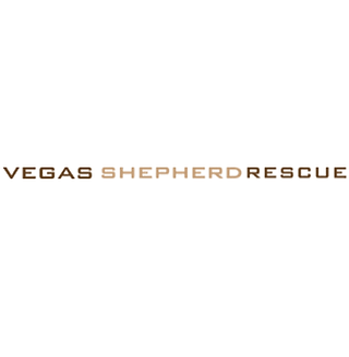 A logo for Vegas Shepherd Rescue with the words