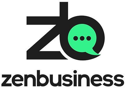 The ZenBusiness logo features a black stylized
