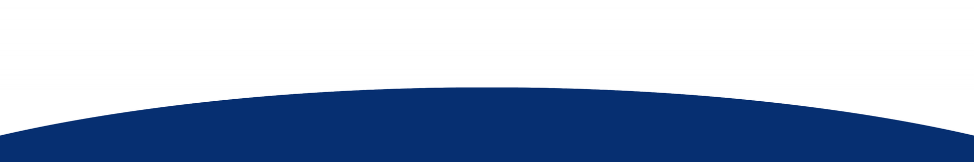 Blue curved header with a thin white line underneath on a light gray background