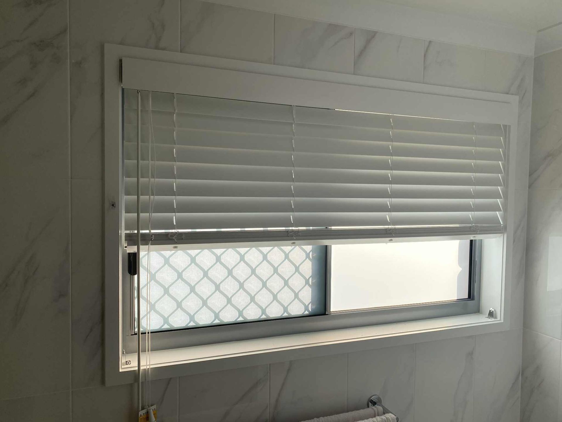 White Window with Blinds — Advantage Screens and Blinds Hervey Bay In Pialba, Queensland