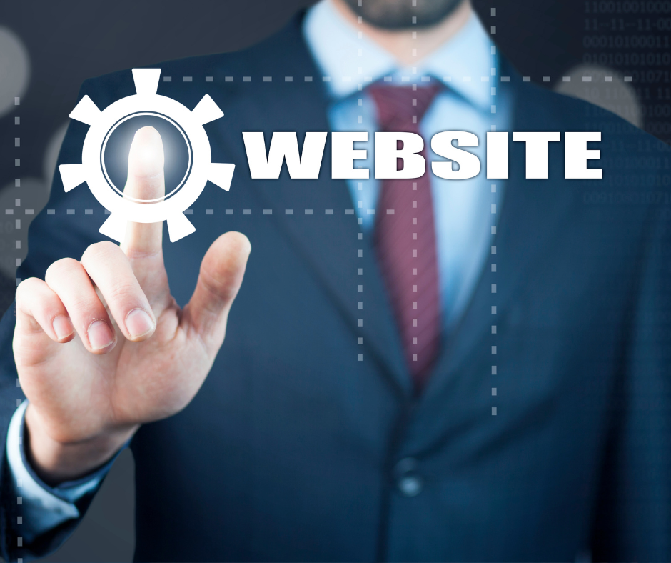 Businessman pressing a website icon on a digital interface