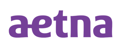 Aetna logo in purple text.