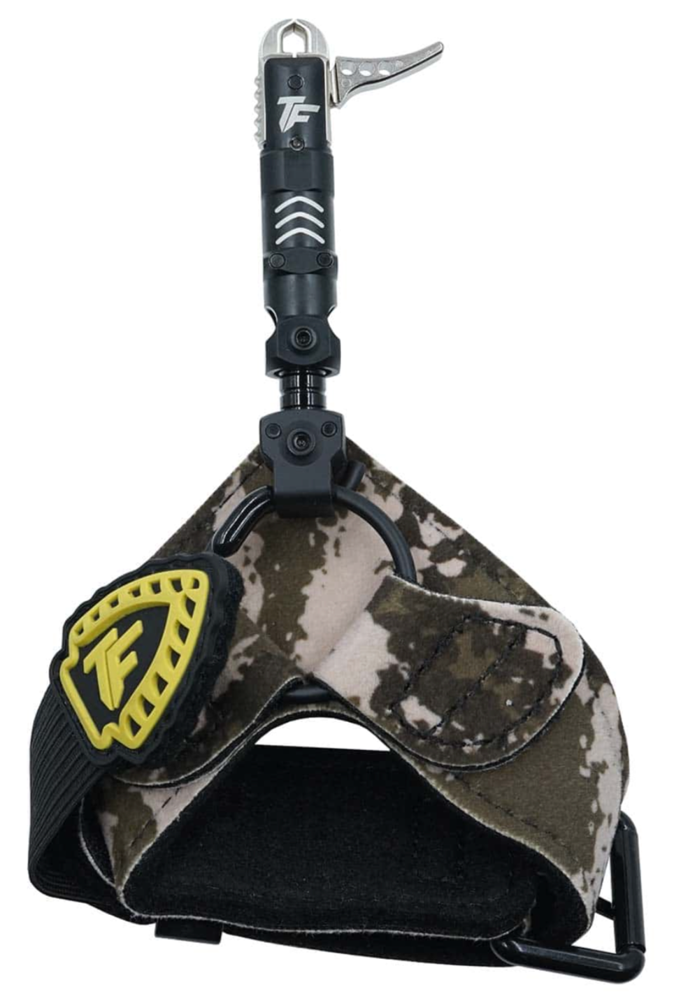 A camo wrist strap with the letter f on it