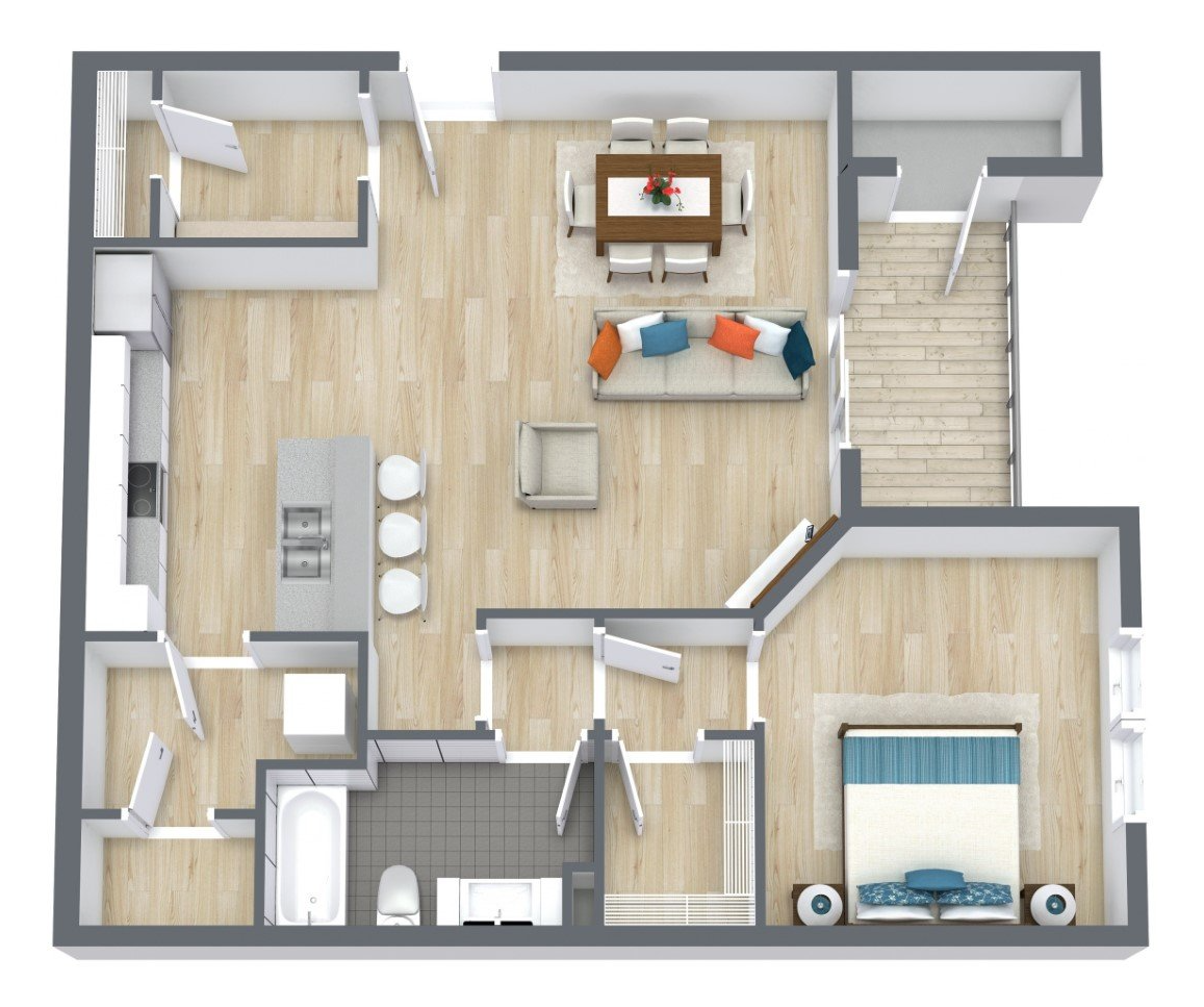 The York - 1 Bed, 1 Bath Floor plan