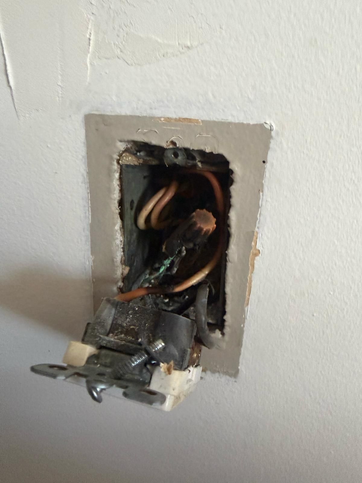 Burnt electrical outlet and emergency electrical repair in Edmonton