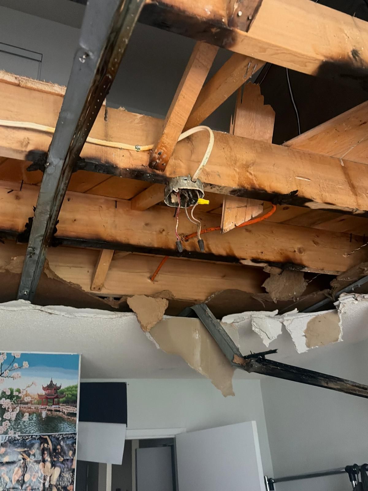 Damaged electrical wiring and emergency repair in Edmonton
