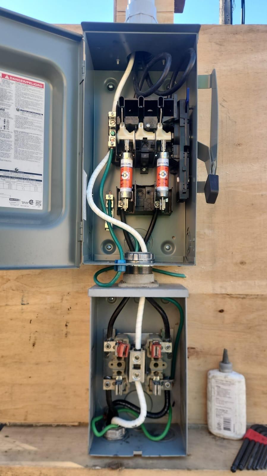 Electrical service disconnect and meter equipment installation in Edmonton