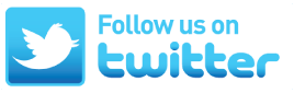 A twitter logo that says follow us on twitter