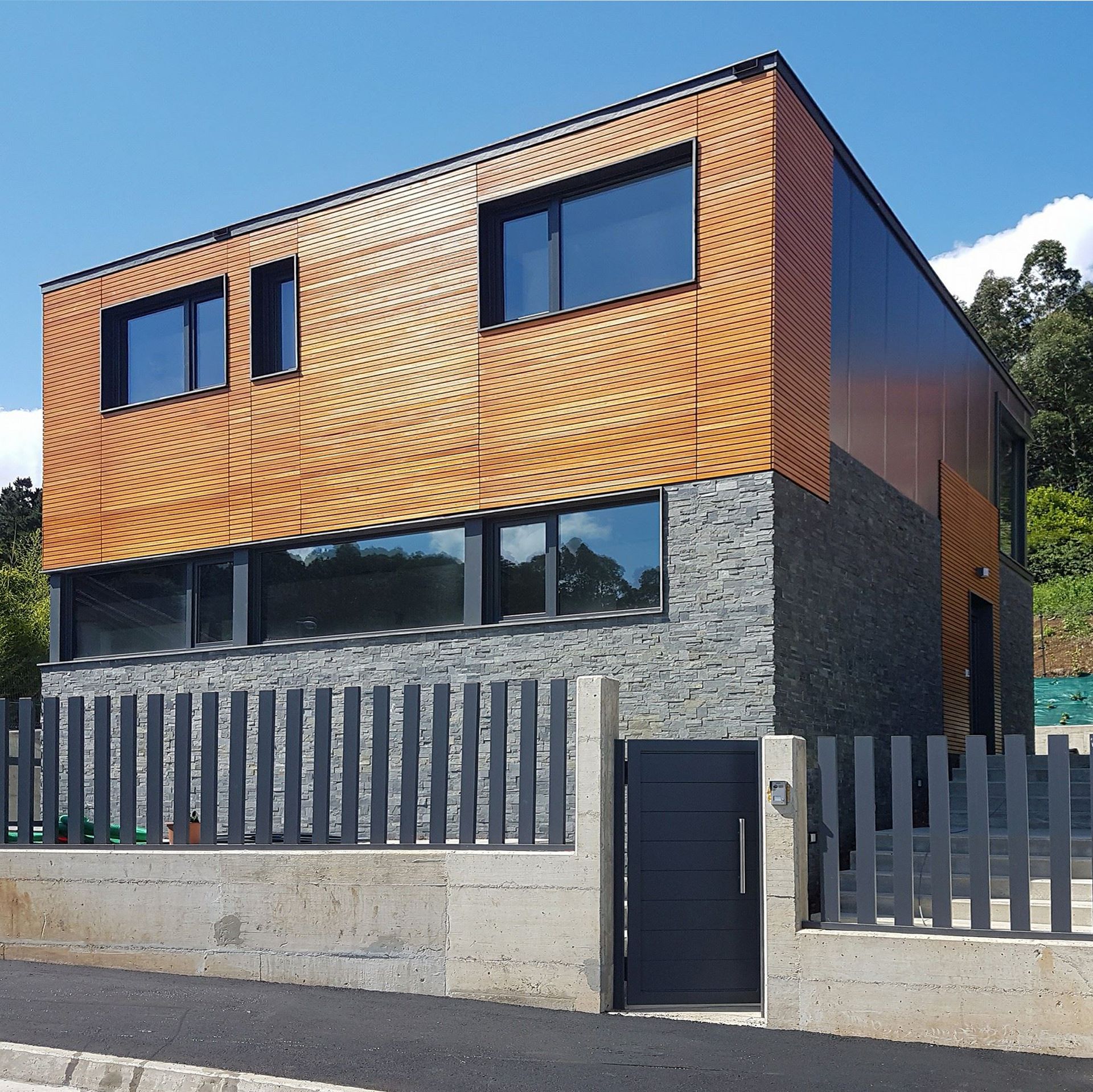 casa prefabricada modular fachada madera