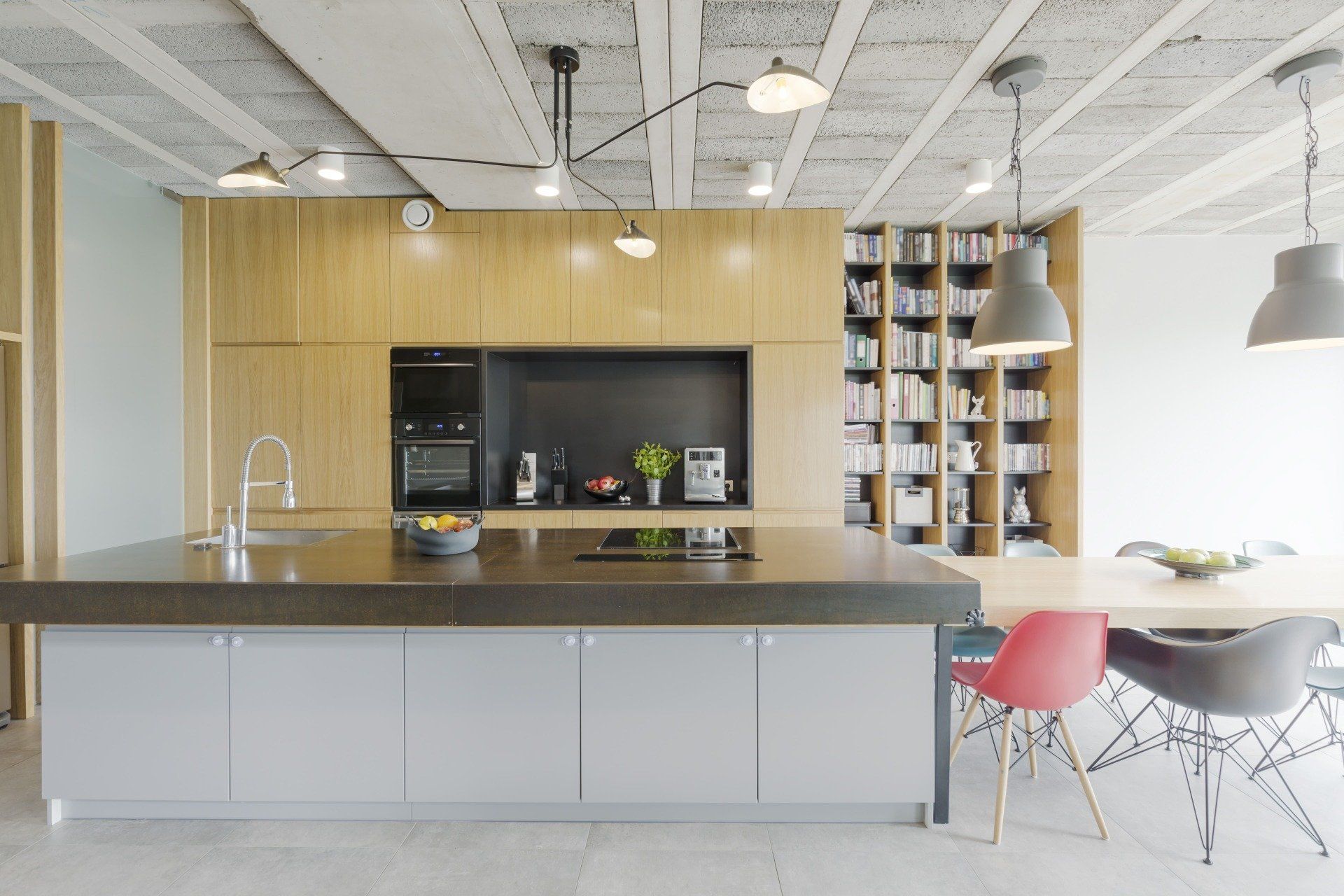 Black concrete kitchen counter in Rancho Cucamonga California