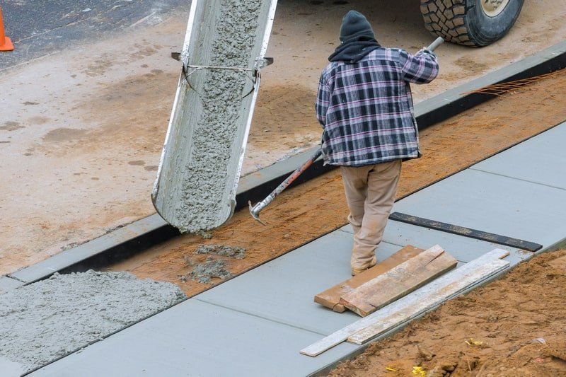 Concrete floor runners being laid in Rancho Cucamonga residence