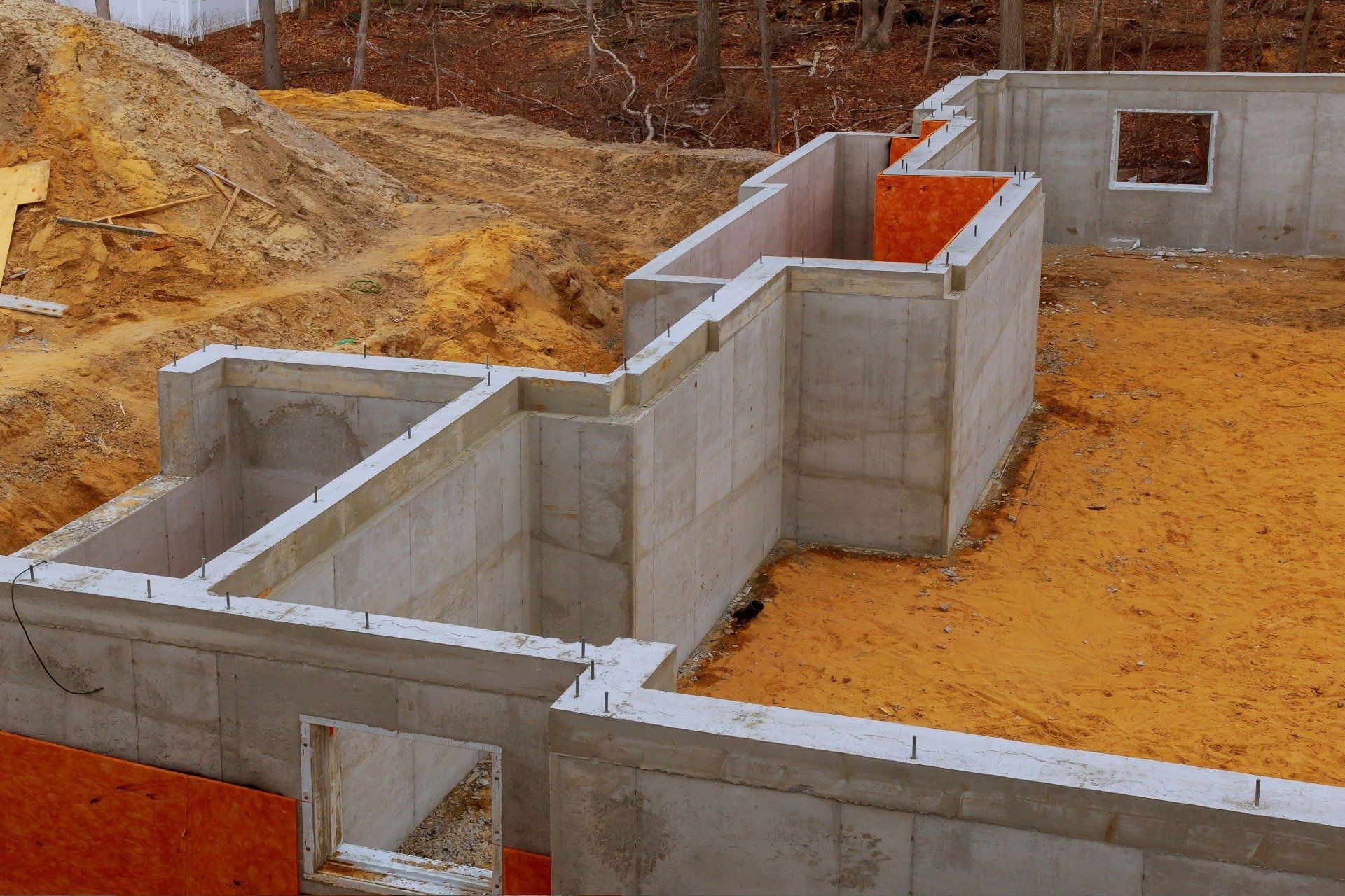 Basement foundations laid in Rancho Cucamonga California