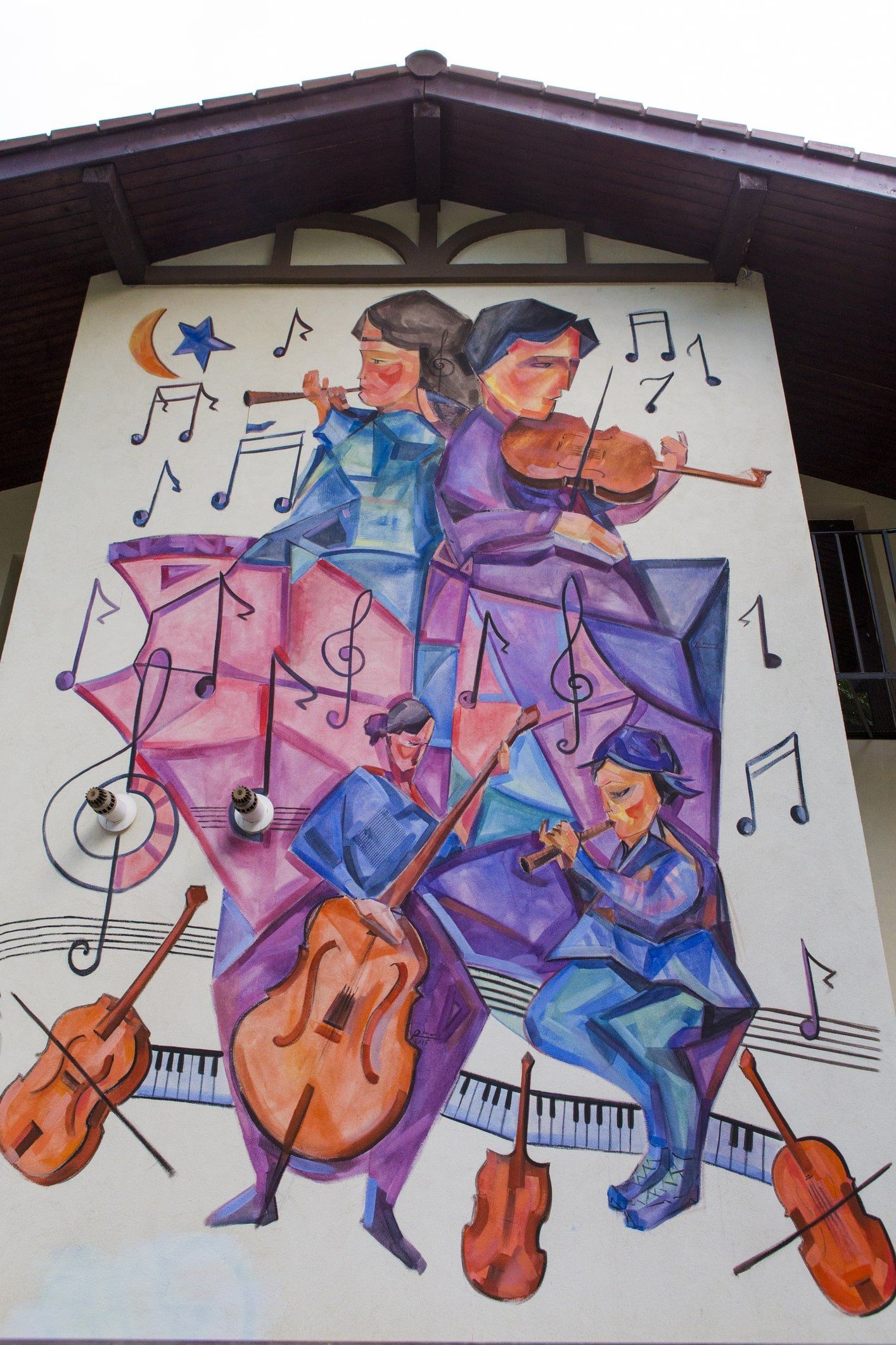 Concrete wall painted by local artist in Rancho Cucamonga California