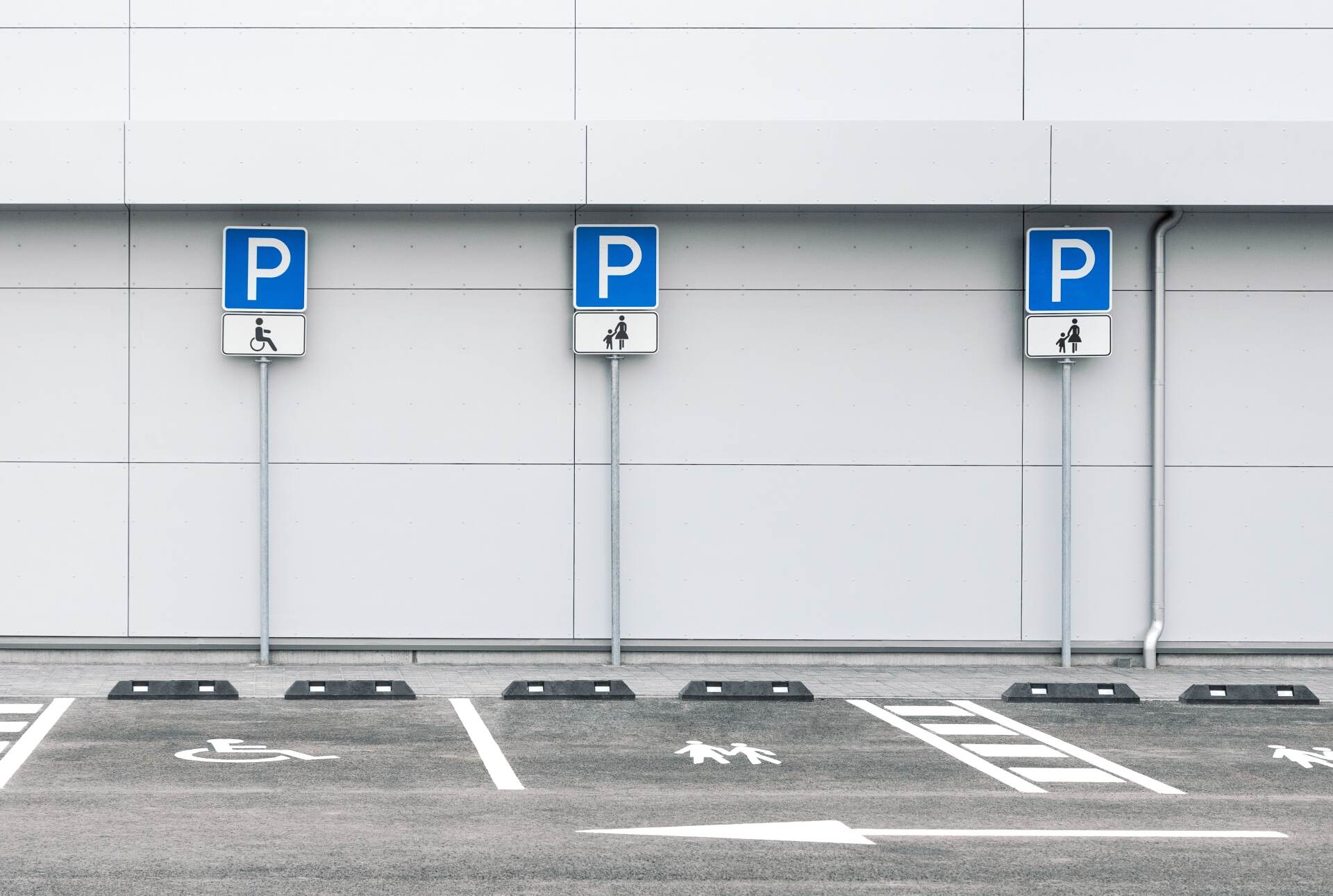 Freshly painted parking lot in Rancho Cucamonga California