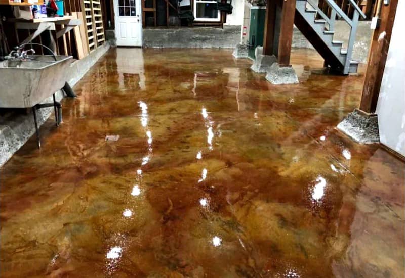 Marbled decorative finish to concrete floor in Rancho Cucamonga CA