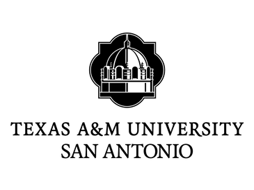 Texas A&M University-San Antonio logo, featuring a stylized dome icon above the university name in black text.