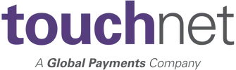 The Touchnet logo in purple and grey, with the text