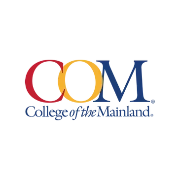The logo for College of the Mainland, featuring the letters 