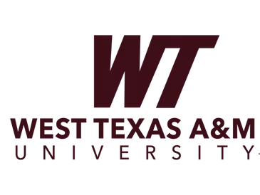 The maroon logo for West Texas A&M University features a large 