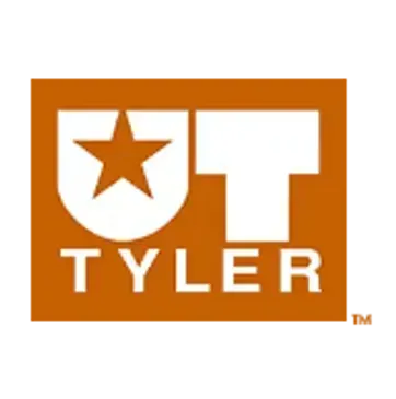 Orange logo for The University of Texas at Tyler featuring a white 'UT' with a star in the 'U' and 'TYLER' below.