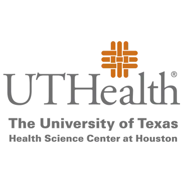 The UTHealth Houston logo, featuring an orange woven square icon above the text 