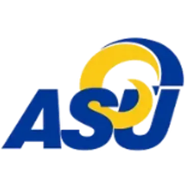 The blue and gold ASU logo featuring stylized, interlocking letters.