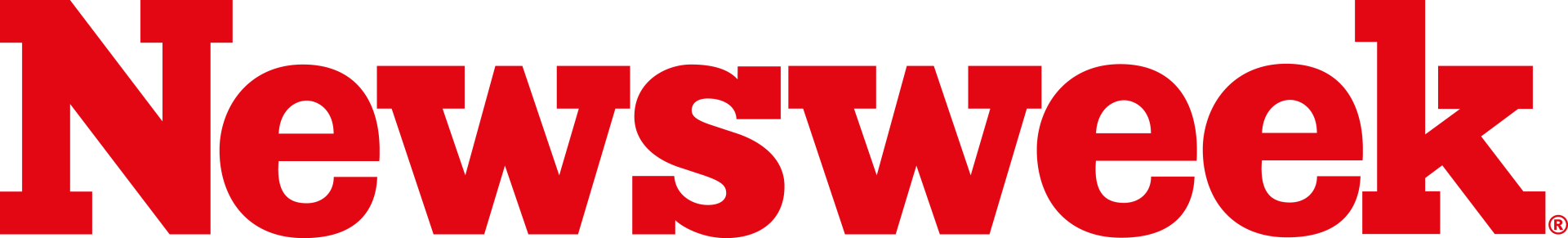 Newsweek logo in bold red text on a white background