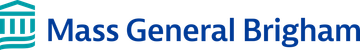 Mass General Brigham logo with blue text and stylized teal columns.