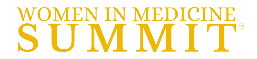 Women in Medicine Summit logo in gold text on a white background