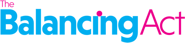 The Balancing Act logo in blue and pink text with a stylized figure integrated into the lettering