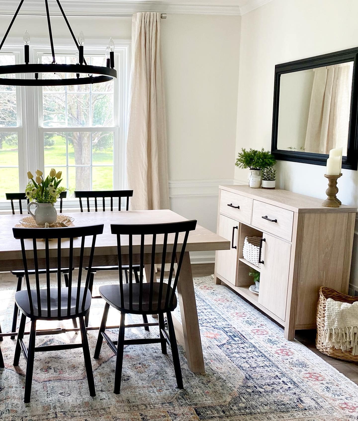 Custom wood table and buffet | Christy Martin Interior Designer